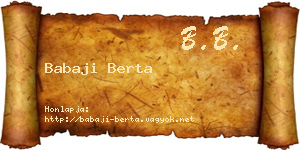 Babaji Berta névjegykártya