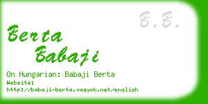 berta babaji business card